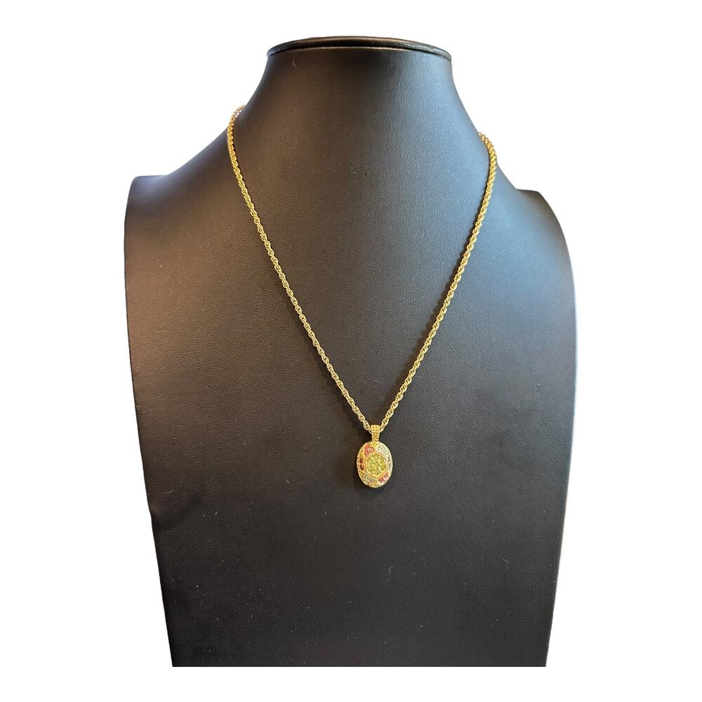 D'orlan Vintage Buried Treasure Rhinestone Pendant Necklace - Picture 2 of 7
